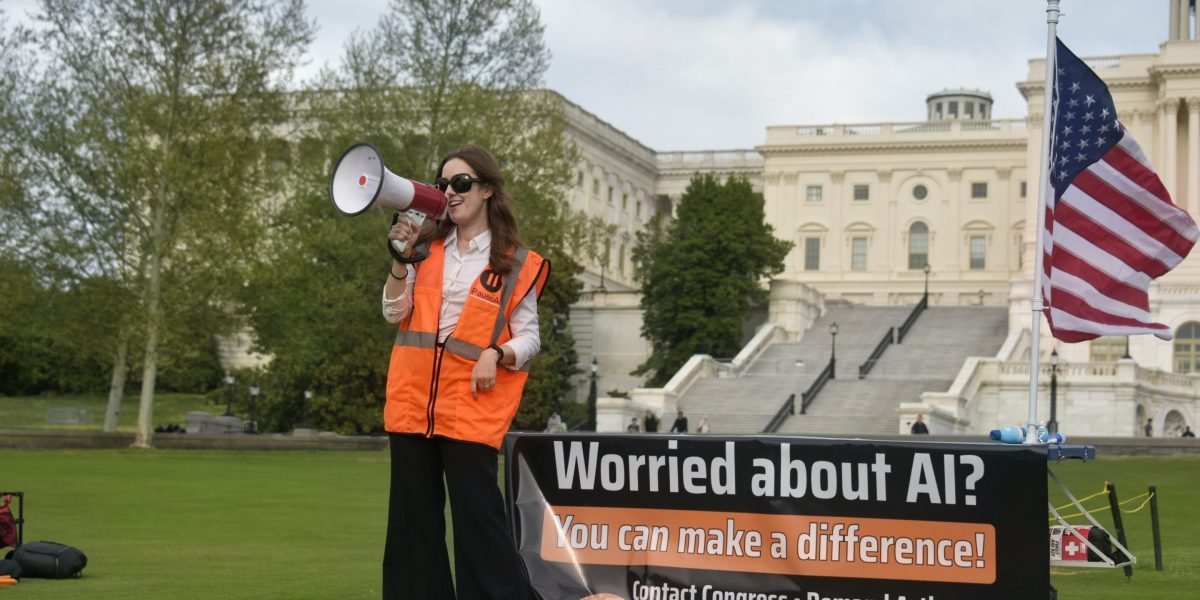 The Perilous Divide: Anti-AI Groups Under Scrutiny Following Altman Attack 3 Illustration depicting the tension between AI development and anti-AI activism, with logos of Pause AI and Stop AI, and a subtle reference to Sam Altman.