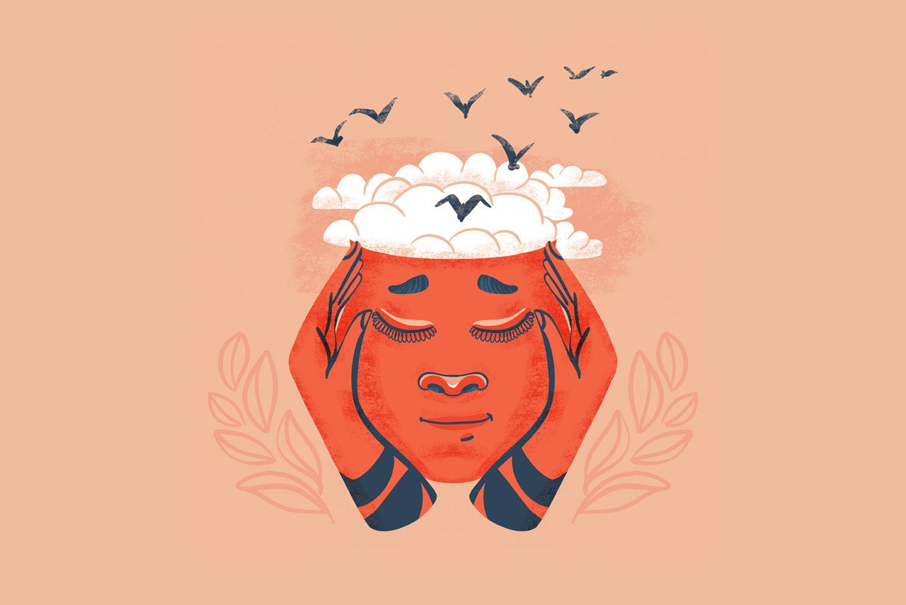 Person meditating or deep in thought, symbolizing introspection and mental health awareness