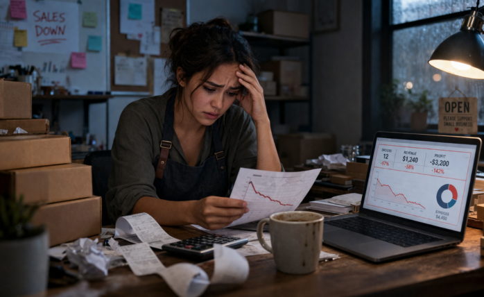 The Silent Saboteur: Why Businesses Don't Fall Behind, They Drift 3 A winding road or a boat slowly drifting on calm water, symbolizing gradual business decline due to overlooked inefficiencies.