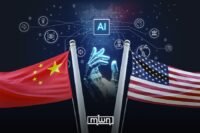 Illustration of a digital lock and key with AI neural network background, symbolizing AI intellectual property theft.