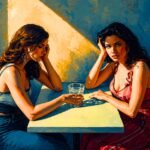 A person looking introspective or thoughtful, perhaps with blurred figures in the background, symbolizing a journey of self-discovery after a difficult friendship.