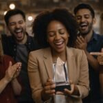 A collection of custom-designed awards and trophies symbolizing recognition and achievement.