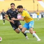 احتفال لاعبي الإسماعيلي بهدف الفوز على بتروجيت في الدوري المصري الممتاز