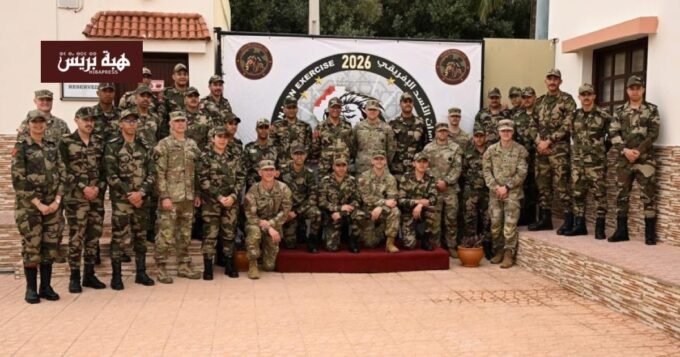 صورة لجنود من جنسيات مختلفة يشاركون في تدريبات عسكرية ضمن تمرين الأسد الإفريقي بالمغرب