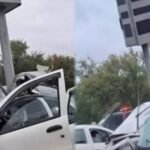 القنيطرة: حادث سير خطير إثر اصطدام سيارة برادار وإصابة سائقها 8 صورة لسيارة متضررة بعد اصطدامها بعمود رادار لمراقبة السرعة في القنيطرة