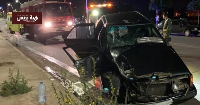 صورة توضيحية لحادث سير على طريق بين أزغنغان والناظور