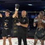 البطل المغربي شرف معطى الله يحمل حزام بطولة Honor Fight League بعد فوزه في كوراساو.