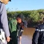 صورة لفرق الإنقاذ تبحث في واد تانسيفت بمراكش