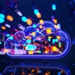 A digital illustration of a broken chain link representing data liability, with AI symbols in the background, highlighting the fragility of data in modern business.