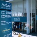 Vue aérienne du siège d'Ecobank, symbolisant la réussite et l'expansion panafricaine.