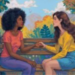 A person extending a hand to another, symbolizing asking for or offering help in a friendship.