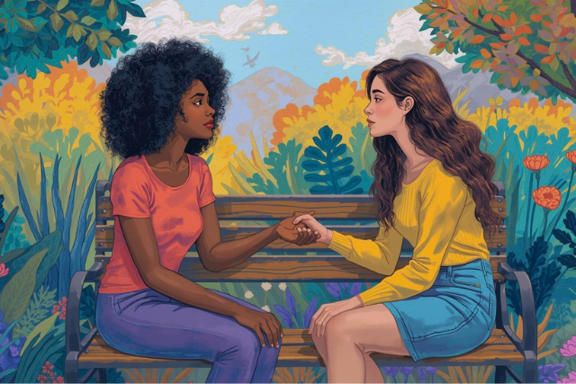 A person extending a hand to another, symbolizing asking for or offering help in a friendship.