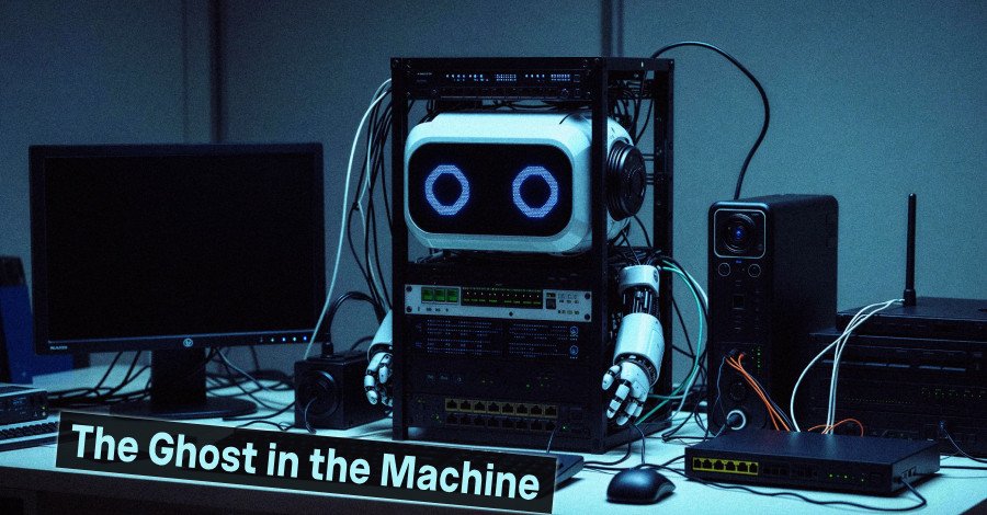 Illustration of a digital ghost figure holding keys, representing hidden non-human identities threatening enterprise data security.