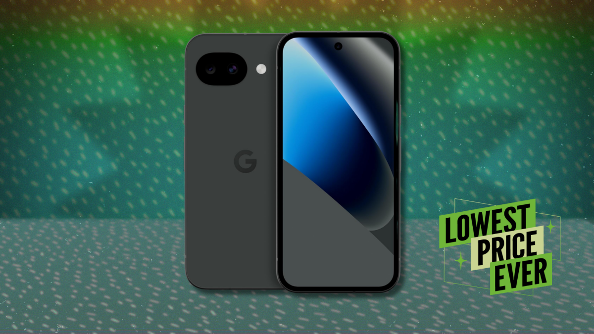 Google Pixel 10a smartphone in Obsidian color, showcasing its sleek design and user interface.