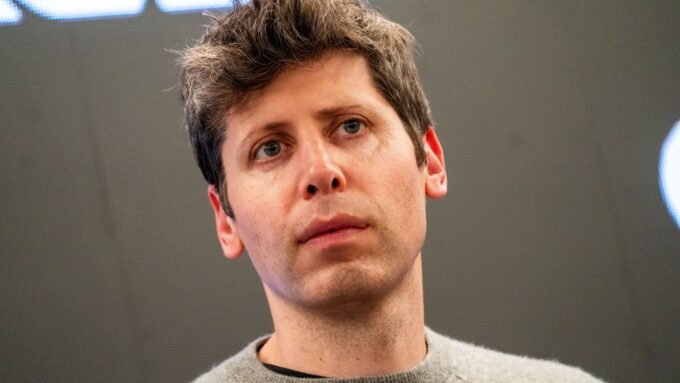 OpenAI CEO Sam Altman during a media tour of a Stargate AI data center, symbolizing the company's commitment to advanced AI development.