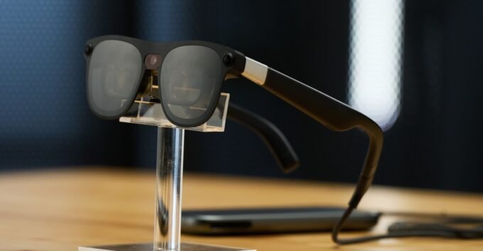Google's 'Project Aura' Android XR smart glasses, featuring a sleek, dark frame design.