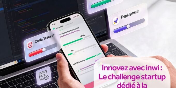 Logo inwi et éléments visuels liés au gaming et aux startups