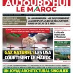 Une image représentant une interface de journal électronique avec un cadenas, symbolisant l'accès exclusif aux abonnés, et des éléments visuels évoquant l'agriculture, la politique et la société marocaine.