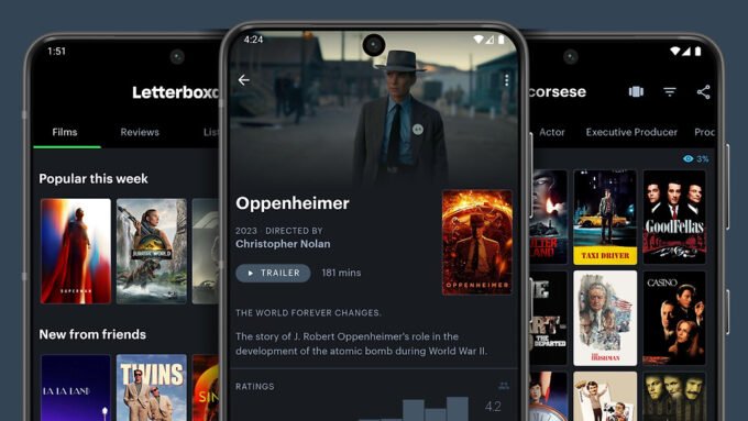 Letterboxd logo on a screen, symbolizing its role as a social platform for film enthusiasts.