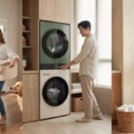 LG WashTower, la solution lave-linge et sèche-linge tout-en-un, symbole de l'innovation et de l'efficacité énergétique pour les foyers modernes.