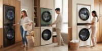 LG WashTower, la solution lave-linge et sèche-linge tout-en-un, symbole de l'innovation et de l'efficacité énergétique pour les foyers modernes.