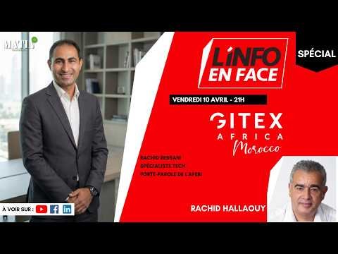 L’Info en Face – Spécial GITEX Africa 2026 avec Rachid Ressani 3 Rachid Ressani, spécialiste Tech et porte-parole de l'APEBI, en discussion avec Rachid Hallaouy lors de l'émission 'L'Info en Face' spéciale GITEX Africa 2026.
