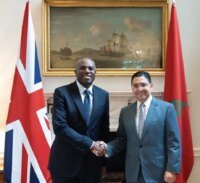 Nasser Bourita, ministre des Affaires étrangères du Maroc, lors de sa visite à Londres pour des entretiens diplomatiques.
