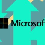 Microsoft logo alongside an Xbox console and cloud server imagery, symbolizing the company's diverse revenue streams.