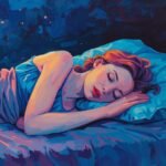 A person sleeping peacefully, surrounded by calm, or a hand letting go of a tangled string, symbolizing release of control.