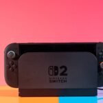 A Nintendo Switch 2 console displaying Super Mario Galaxy, highlighting the game bundle deal.