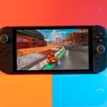 Nintendo Switch 2 console with game characters, symbolizing resilience in the gaming industry.