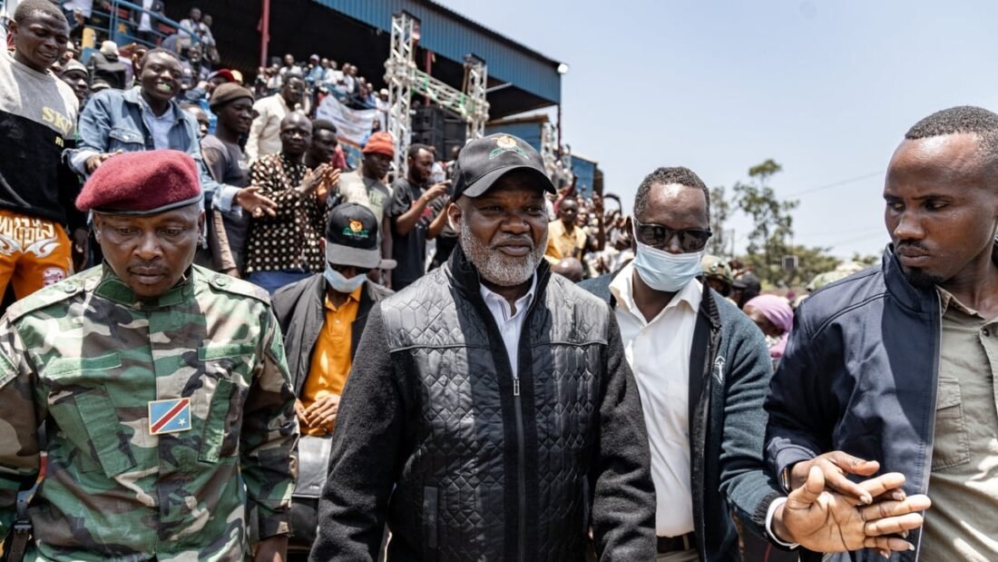 Le chef de l'Alliance Fleuve Congo (AFC), Corneille Nangaa, à Bukavu, le 27 février 2025.