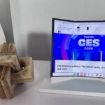 A Samsung Galaxy Z TriFold smartphone, possibly in its folded or unfolded state, showcasing its unique design.