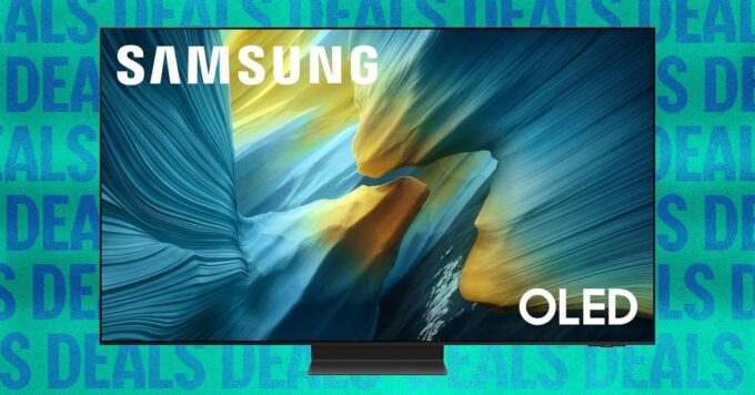 Samsung S95F QD-OLED TV with its sleek design and vibrant display