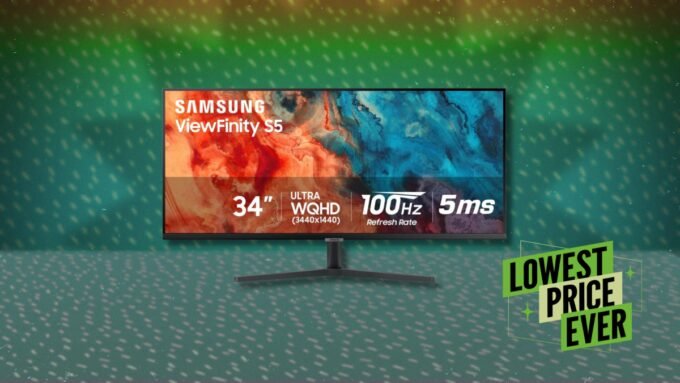 Samsung ViewFinity S50GC 34-inch Ultrawide QHD Monitor in black