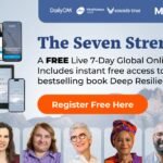 A person meditating peacefully amidst a serene natural landscape, symbolizing inner calm and strength.