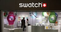 Vivid AI-generated images of Audemars Piguet Royal Oak wristwatches alongside the actual Swatch Royal Pop bioceramic pocket watches.