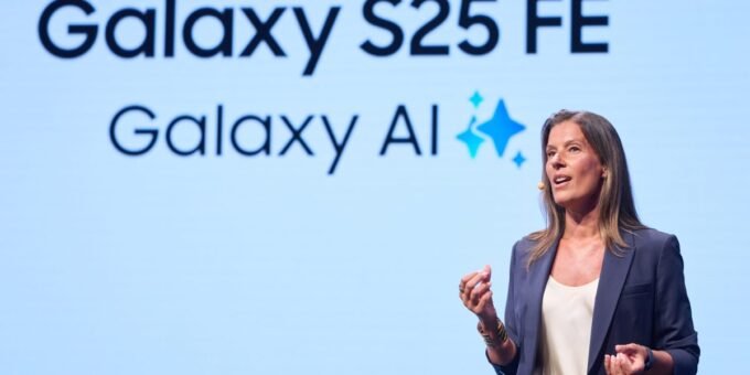 Annika Bizon, Vice President at Samsung UK, in a professional setting