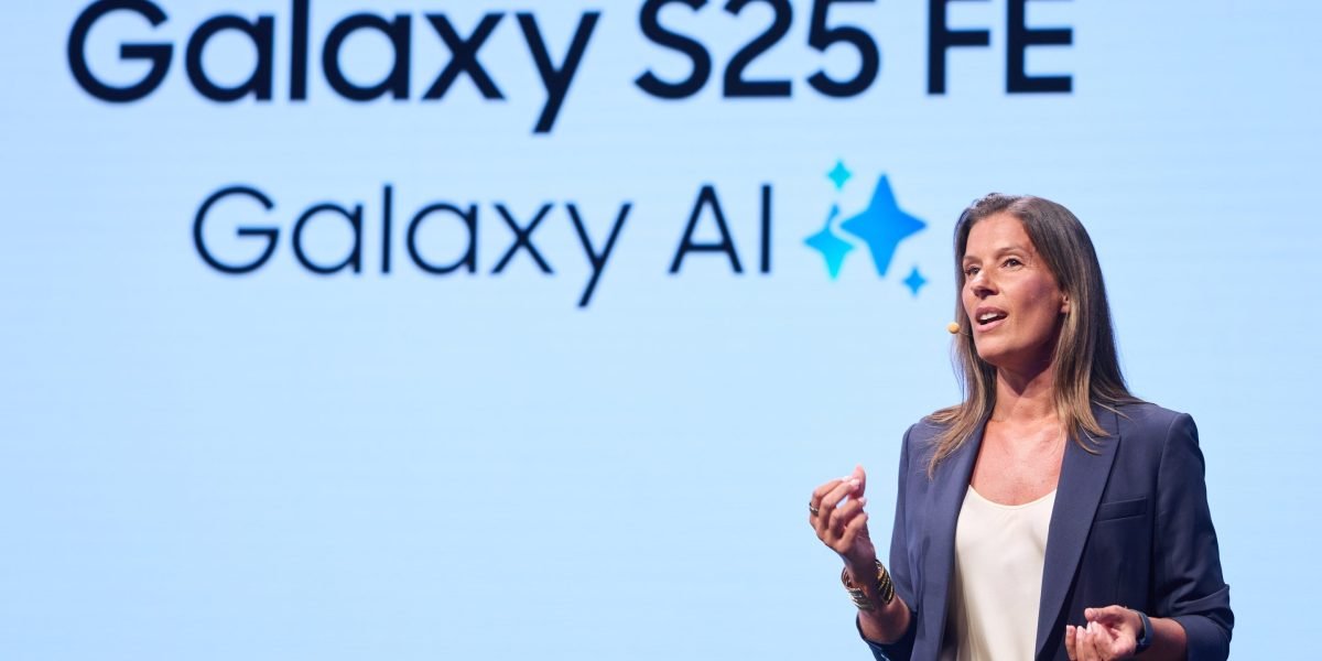 Annika Bizon, Vice President at Samsung UK, in a professional setting