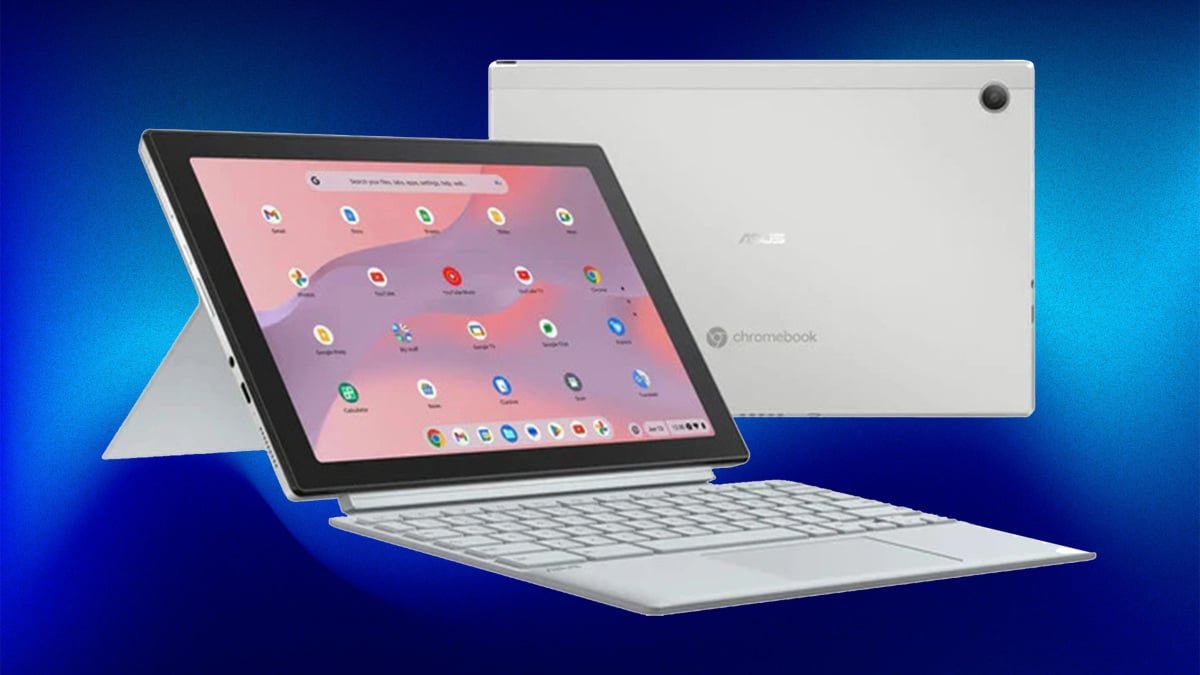 ASUS Chromebook CM30 2-in-1 laptop with detachable touchscreen in both laptop and tablet modes