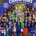 احتفالات باريس سان جيرمان بلقب دوري أبطال أوروبا وتهاني ريال مدريد وبرشلونة للفريق الباريسي.