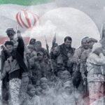 صورة تظهر أسلحة متنوعة أو شعار الدولة العراقية مع رموز للفصائل المسلحة، تعبر عن صراع السيطرة على السلاح.