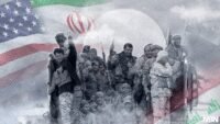 صورة تظهر أسلحة متنوعة أو شعار الدولة العراقية مع رموز للفصائل المسلحة، تعبر عن صراع السيطرة على السلاح.