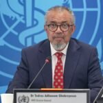 المدير العام لمنظمة الصحة العالمية تيدروس أدهانوم غيبريسوس خلال مؤتمر صحفي افتراضي حول فيروس هانتا.