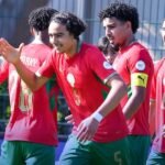 لاعبو المنتخب المغربي لأقل من 17 سنة بعد مباراة نصف نهائي كأس إفريقيا ضد السنغال