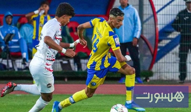 لاعبو نهضة الزمامرة يحتفلون بهدف التأهل في مباراة كأس العرش ضد وداد السرغيني.