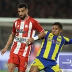 صورة للاعبي نهضة الزمامرة يحتفلون بالهدف أو الفوز في مباراة كرة قدم