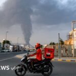 تصاعد الدخان واللهب من منشأة طاقة في إمارة الفجيرة بالإمارات العربية المتحدة بعد هجوم