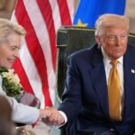 European Commission President Ursula von der Leyen and US President Donald Trump in a bilateral meeting