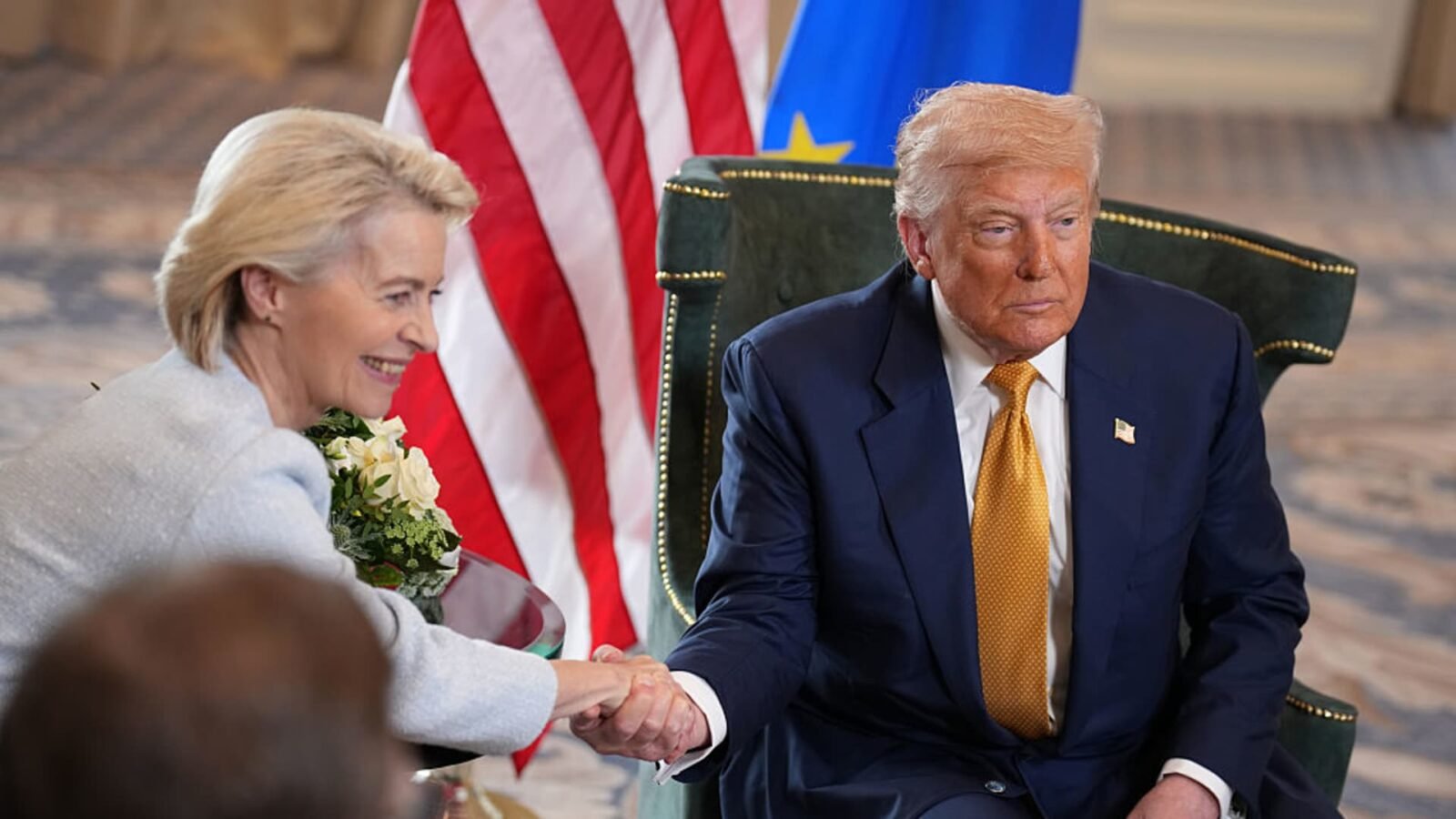 European Commission President Ursula von der Leyen and US President Donald Trump in a bilateral meeting
